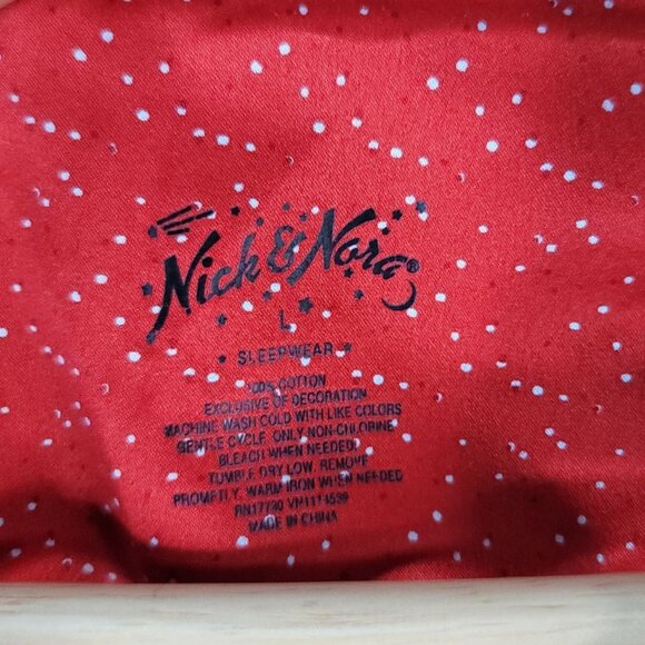 Nick & Nora Sock Monkey Flannel Pajama Set Blue Large Long Sleeve Pants Pull On - Picture 6 of 13